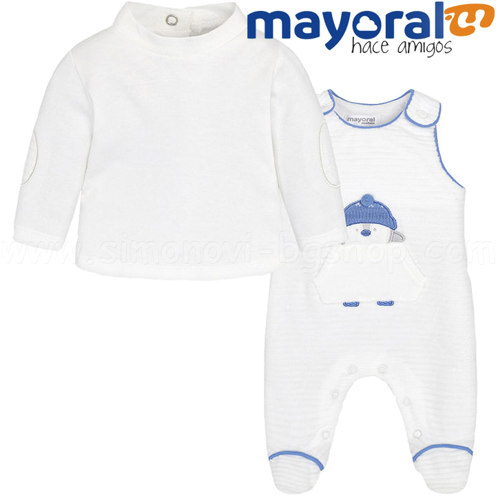 Mayoral Boys Комплект Блуза и гащеризон 18-02622-02 (0-6м) Mayoral Boys Комплект Блуза и гащеризон 18-02622-02 (0-6м)
