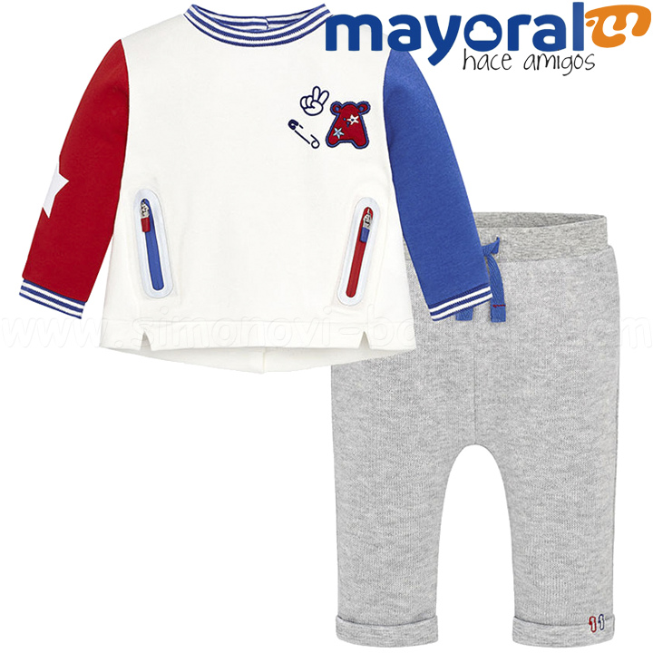 Mayoral Boys Комплект блуза и панталон 18-02538-03 (0-12м) Mayoral Boys Комплект блуза и панталон 18-02538-03 (0-12м)