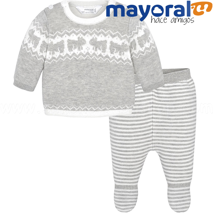 Mayoral Boys Бебешки комплект плетени ританки с блузка 18-02504-020 (0-2м) Mayoral Boys Бебешки комплект плетени ританки с блузка 18-02504-020 (0-2м)
