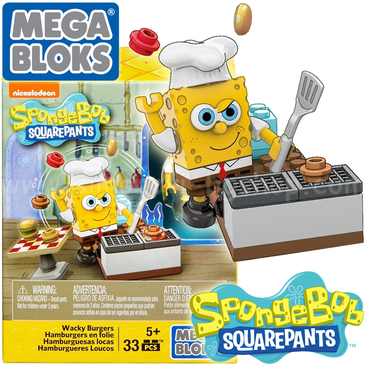 Mega Bloks Sponge Bob Конструктор 33ч. Wacky Burgers CNF62 Mega Bloks Sponge Bob Конструктор 33ч. Wacky Burgers CNF62