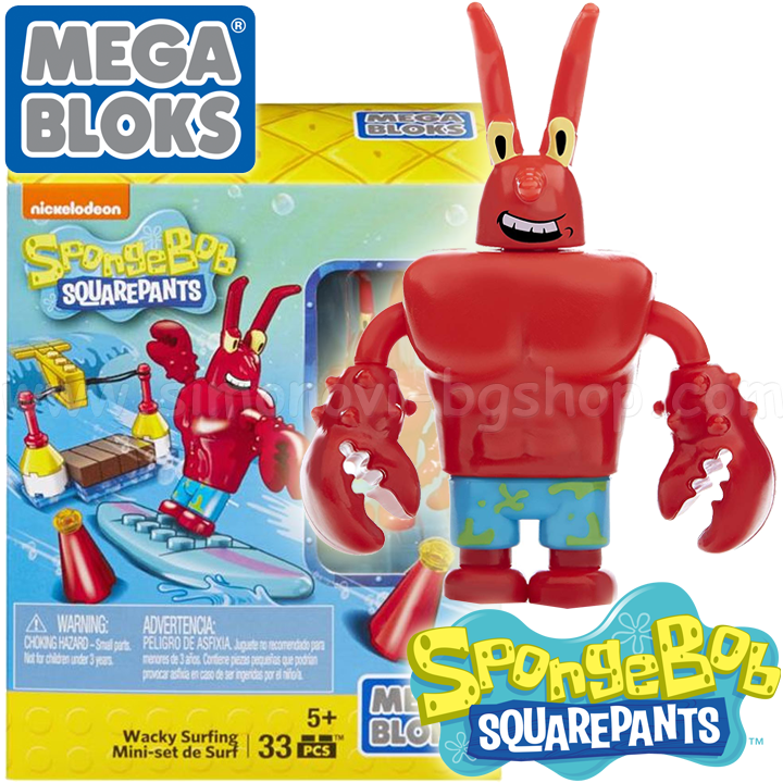 Mega Bloks Sponge Bob Конструктор 33ч. Wacky Surfing CNF62 Mega Bloks Sponge Bob Конструктор 33ч. Wacky Surfing CNF62