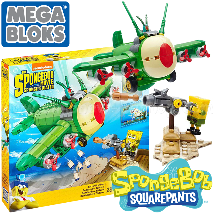 Mega Bloks Sponge Bob Конструктор 284ч. Tartar Bomber CNH49 Mega Bloks Sponge Bob Конструктор 284ч. Tartar Bomber CNH49