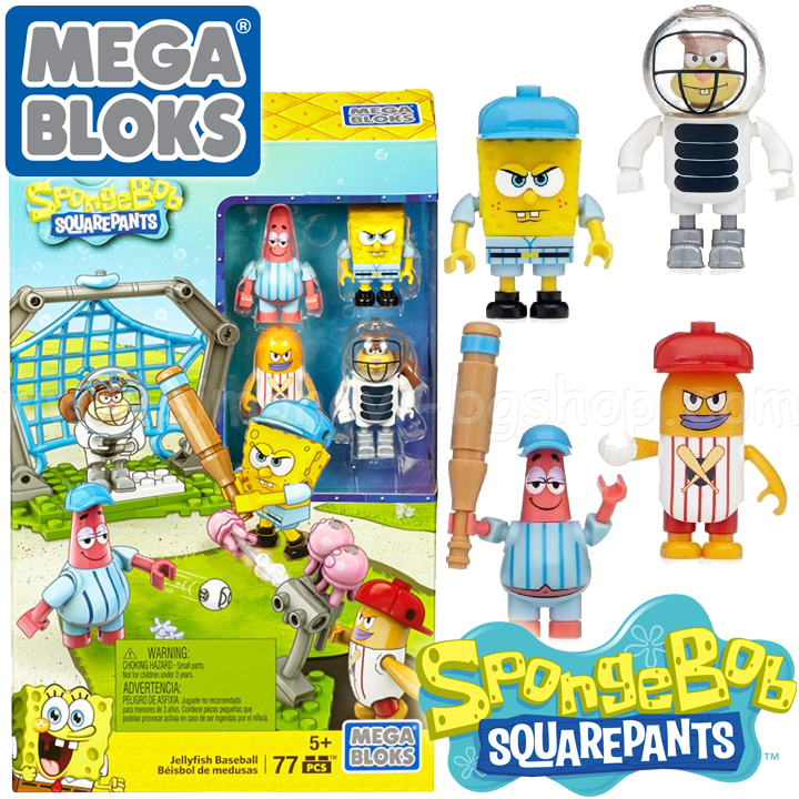 Mega Bloks Sponge Bob Конструктор 77ч. Jellyfish Baseball DLB16 Mega Bloks Sponge Bob Конструктор 77ч. Jellyfish Baseball DLB16