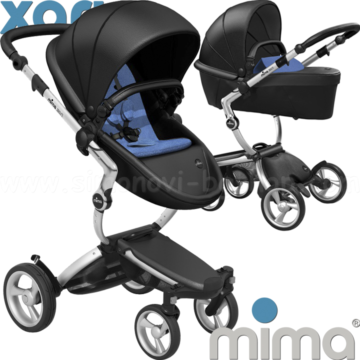 2019 Mima Комбинирана количка Xari Black Aluminium Denim Blue 2019 Mima Комбинирана количка Xari Black Aluminium Denim Blue