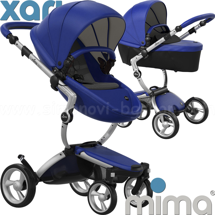 Mima Xari Royal Blue Комбинирана бебешка количка 2в1 Aluminium/ Black Mima Xari Royal Blue Комбинирана бебешка количка 2в1 Aluminium/ Black
