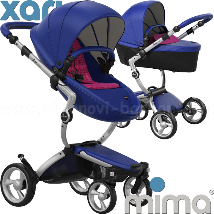 Mima Xari Royal Blue Комбинирана бебешка количка 2в1 Aluminium/ Hot Magenta Mima Xari Royal Blue Комбинирана бебешка количка 2в1 Aluminium/ Hot Magenta
