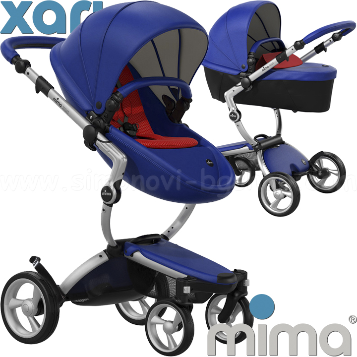 Mima Xari Royal Blue Комбинирана бебешка количка 2в1 Aluminium/ Ruby Red Mima Xari Royal Blue Комбинирана бебешка количка 2в1 Aluminium/ Ruby Red