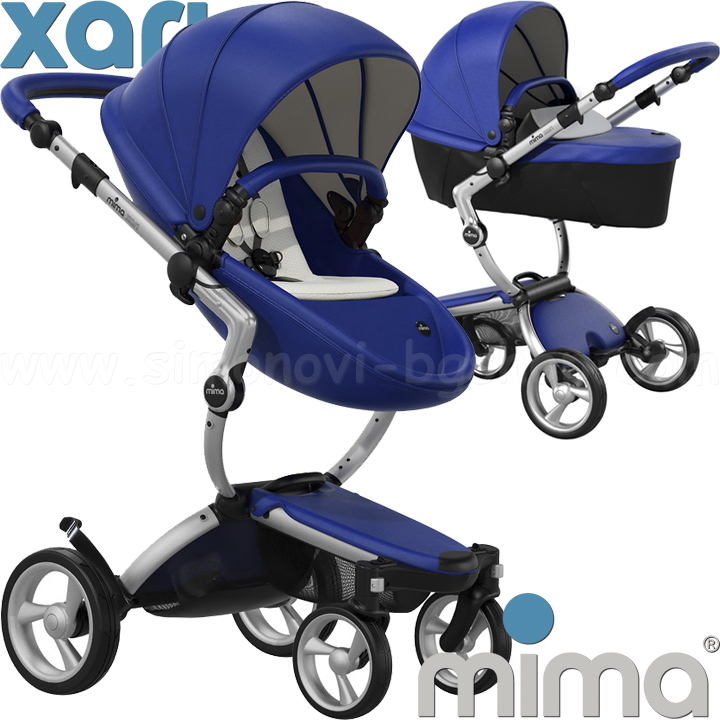 Mima Xari Royal Blue Комбинирана бебешка количка 2в1 Aluminium/ Stone White Mima Xari Royal Blue Комбинирана бебешка количка 2в1 Aluminium/ Stone White