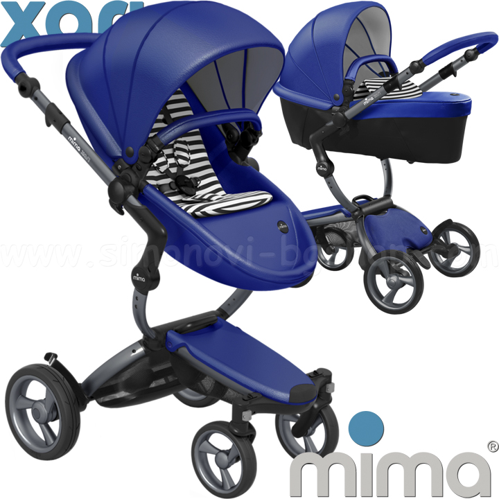 Mima - Stroller Xari Royal Blue Graphite Grey/ BW Stripes Mima - Stroller Xari Royal Blue Graphite Grey/ BW Stripes