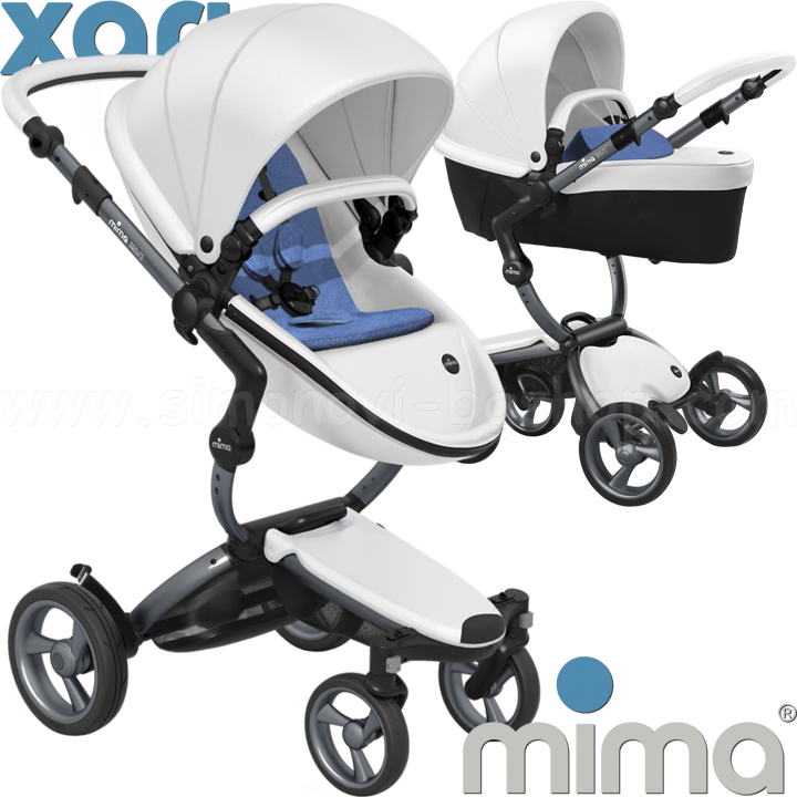 Baby stroller Xari Snow White Graphite Grey Denim Blue Baby stroller Xari Snow White Graphite Grey Denim Blue