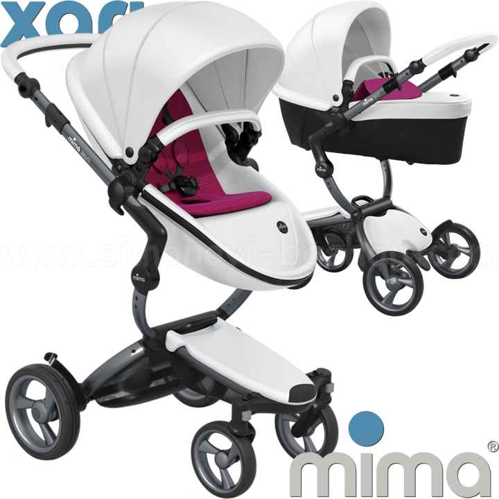 Baby stroller Xari Snow White Graphite Grey Hot Magenta Baby stroller Xari Snow White Graphite Grey Hot Magenta