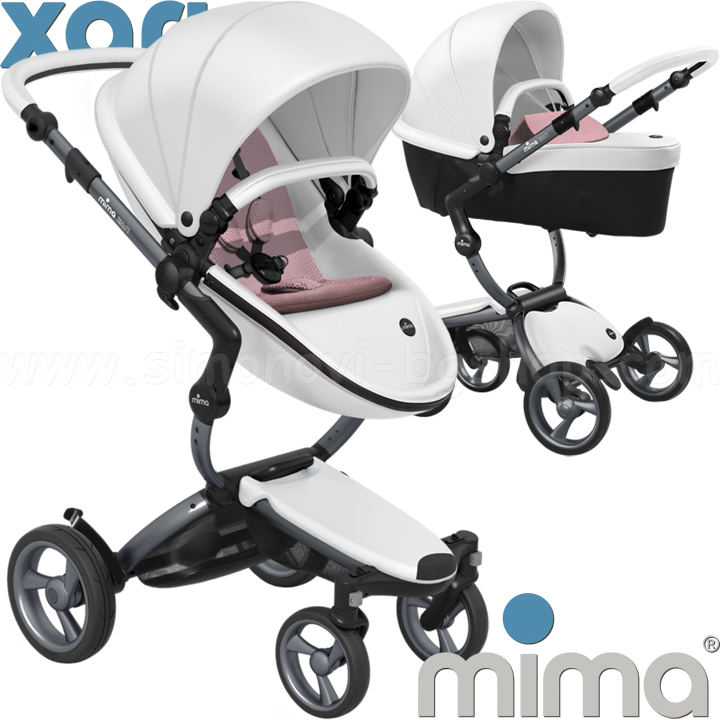 Baby stroller Xari Snow White Graphite Grey Pixel Pink Baby stroller Xari Snow White Graphite Grey Pixel Pink