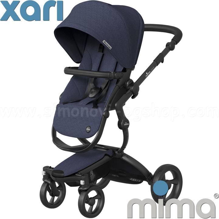 2019 Mima Комбинирана количка Xari Sport Black Denim 2019 Mima Комбинирана количка Xari Sport Black Denim