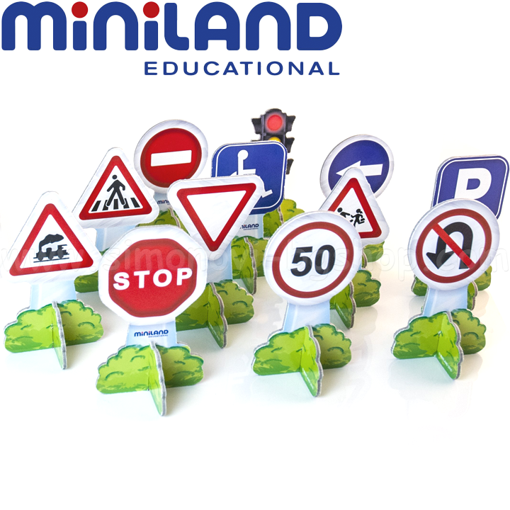 Miniland Minimobil Комплект пътни знаци 12 части 27461 Miniland Minimobil Комплект пътни знаци 12 части 27461