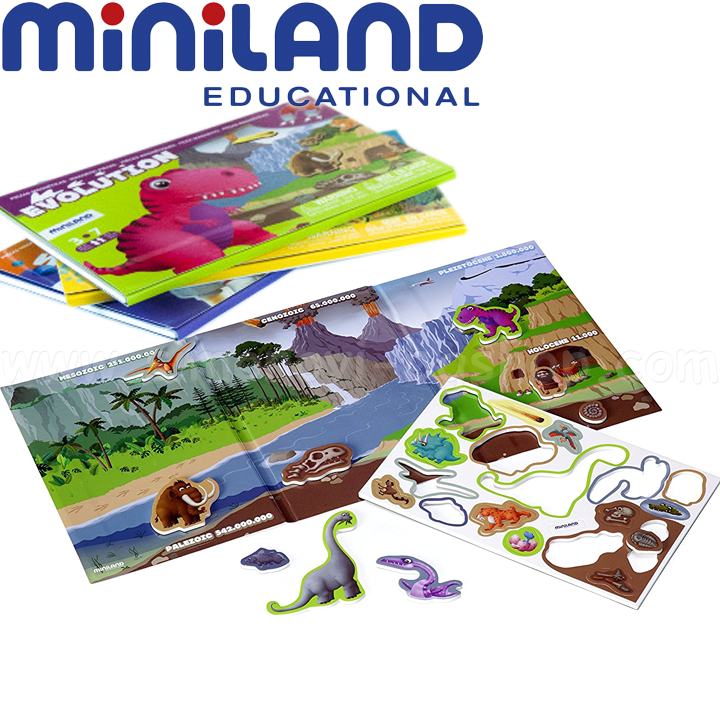 Miniland On the Go Discover Магнитна игра Еволюция 19 части 319724 Miniland On the Go Discover Магнитна игра Еволюция 19 части 319724