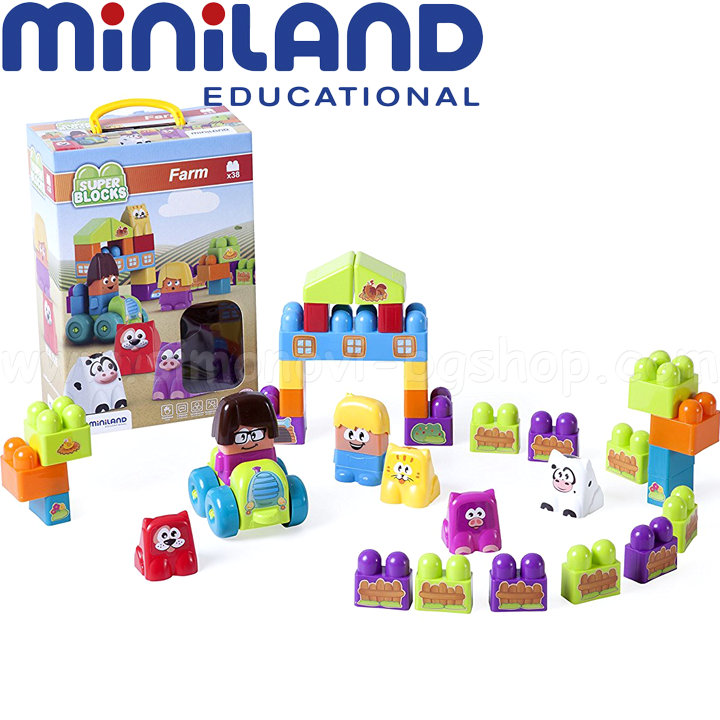 Miniland Super Blocks Комплект блокчета Ферма 38 части 32339 Miniland Super Blocks Комплект блокчета Ферма 38 части 32339