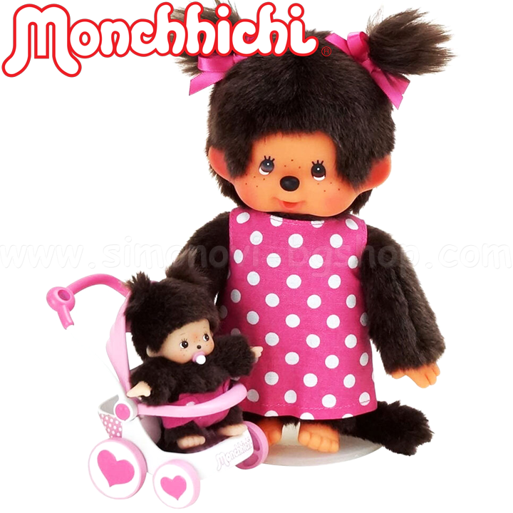 Monchhichi® Mams & Baby Plush monkeys Mom and baby 20 cm. 254930 Monchhichi® Mams & Baby Plush monkeys Mom and baby 20 cm. 254930