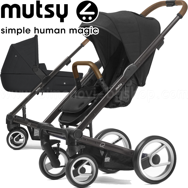Mutsy Комбинирана количка 2в1 i2 Heritage Black Brown Black Mutsy Комбинирана количка 2в1 i2 Heritage Black Brown Black