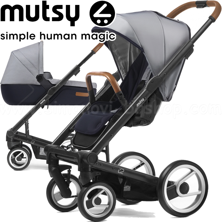 Mutsy Комбинирана количка 2в1 i2 Urban Nomad Black White & Blue Mutsy Комбинирана количка 2в1 i2 Urban Nomad Black White & Blue