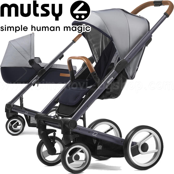 Mutsy Комбинирана количка 2в1 i2 Urban Nomad Dark Grey White & Blue Mutsy Комбинирана количка 2в1 i2 Urban Nomad Dark Grey White & Blue