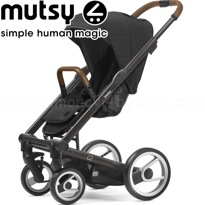 Mutsy Бебешка количка i2 Heritage Black Brown Black Mutsy Бебешка количка i2 Heritage Black Brown Black
