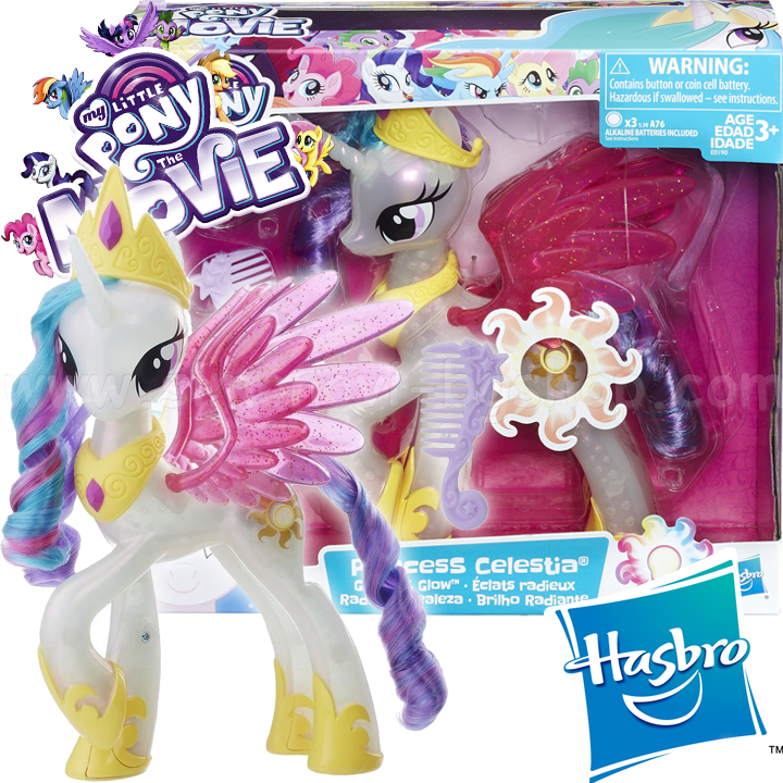 *My Little Pony The Movie Светещо и блестящо пони Princess Celestia E0190 Hasbro *My Little Pony The Movie Светещо и блестящо пони Princess Celestia E0190 Hasbro
