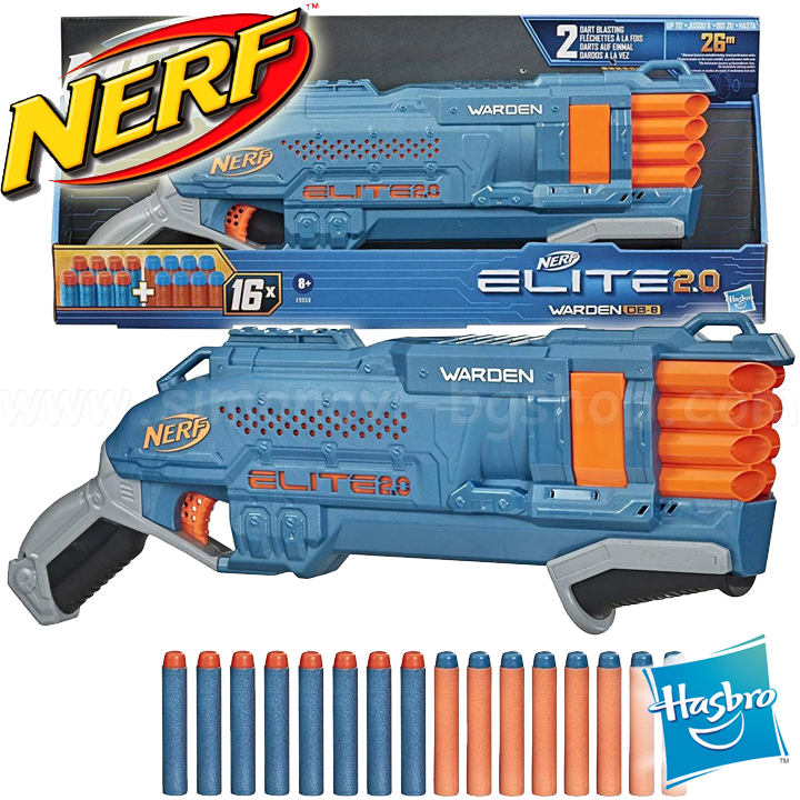 * Hasbro Nerf Elite 2.0 Blaster Warden DB 8 E9959