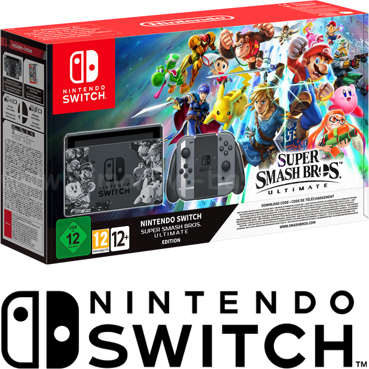 Nintendo Switch Grey Joy-Con Game Console Super Smash Bros. Ultimate Edition Bun