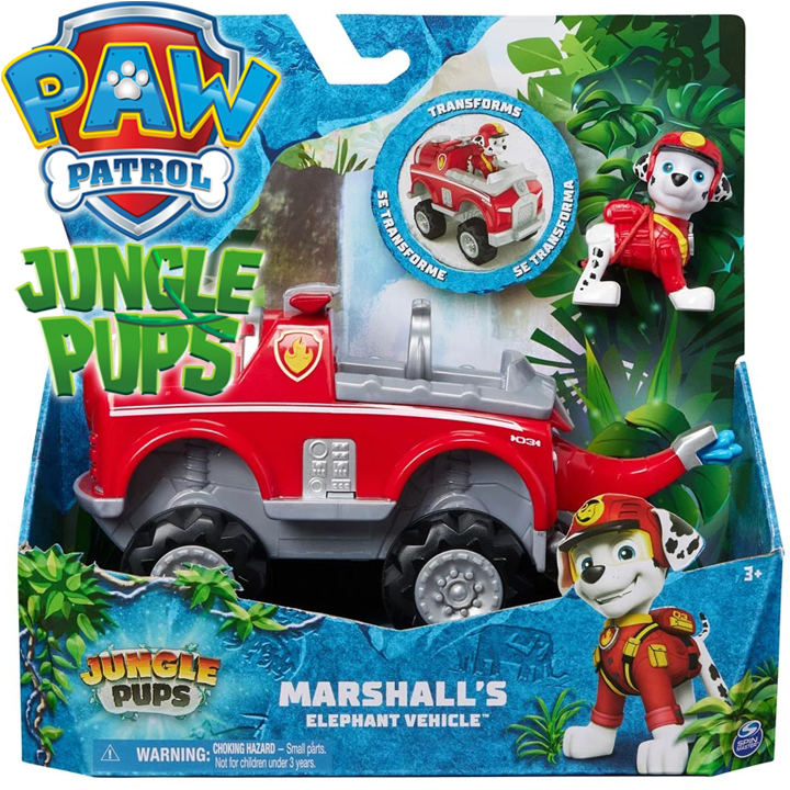 Paw Patrol - Jungle Pups: Marshall cu un vehicul