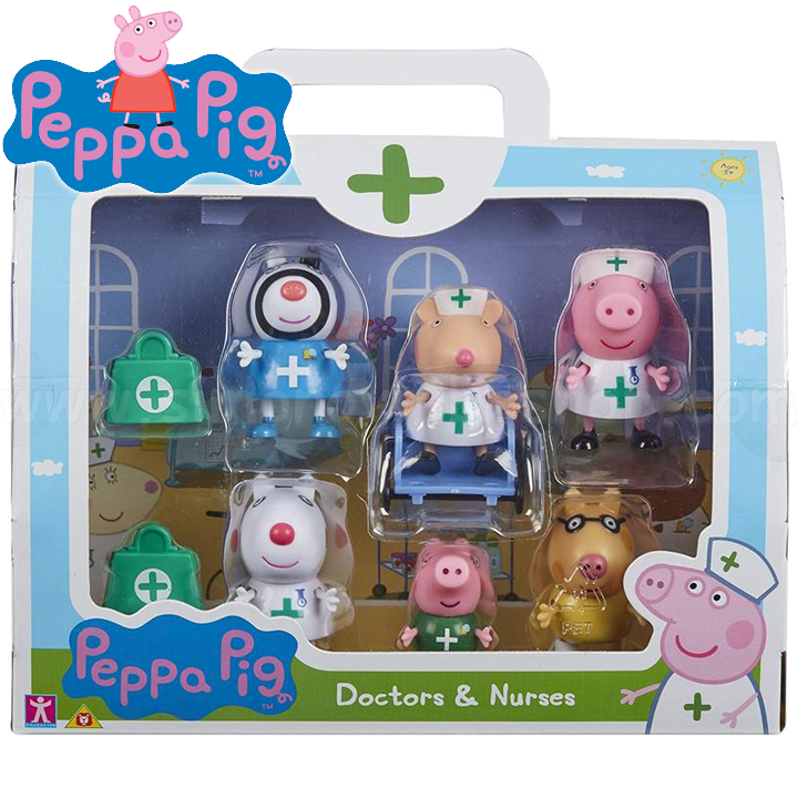 * Set de joc Peppa Pig Doctori și asistenți medicali cu 6 cifre sort