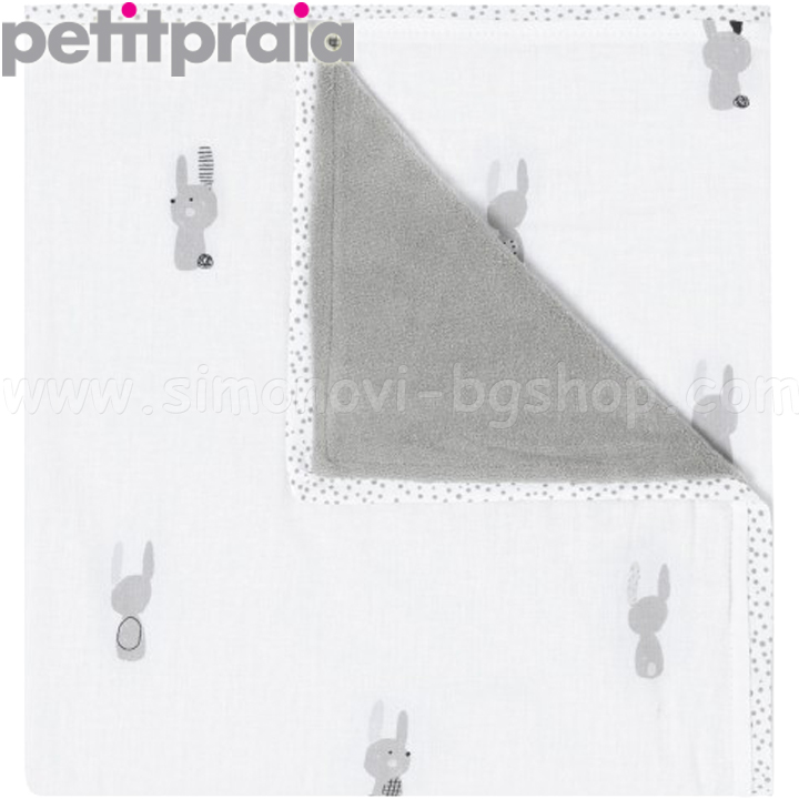 PetitPraia Бебешко одеяло 80x80 Snoops Gris E0333950 PetitPraia Бебешко одеяло 80x80 Snoops Gris E0333950
