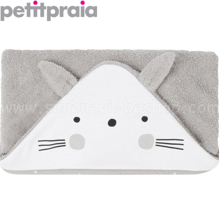 PetitPraia Бебешка хавлия 90x90 Snoops Gris E1233950 PetitPraia Бебешка хавлия 90x90 Snoops Gris E1233950