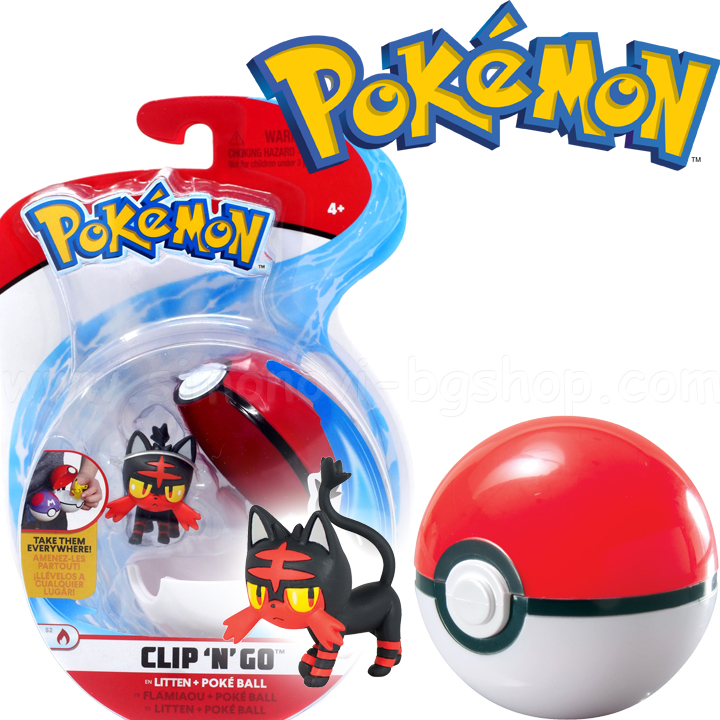 Pokemon Clip 'N' Go Фигурка покемон Litten с Поке бол Pokemon Clip 'N' Go Фигурка покемон Litten с Поке бол