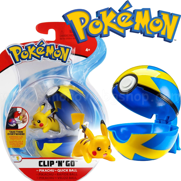 Pokemon Clip 'N' Go Фигурка покемон Pikachu с Куик бол Pokemon Clip 'N' Go Фигурка покемон Pikachu с Куик бол