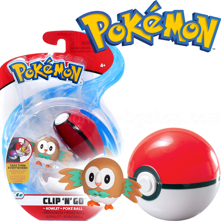 Pokemon Clip 'N' Go Фигурка покемон Rowlet с Поке бол Pokemon Clip 'N' Go Фигурка покемон Rowlet с Поке бол