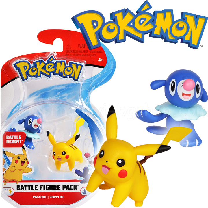 Pokemon Екшън фигурка с артикулации Pikachu vs Popplio Pokemon Екшън фигурка с артикулации Pikachu vs Popplio