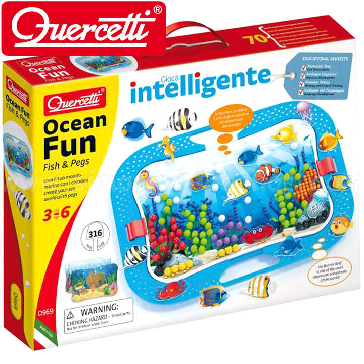 Quercetti Gioca Intelligente  316. Nature Fun Fish and Pegs 969