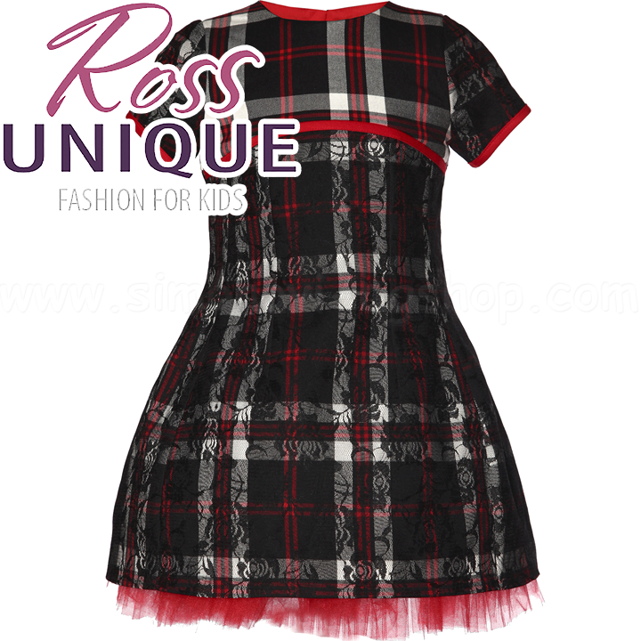 Ross Unique Карирана рокля с дантела Ross Unique Карирана рокля с дантела