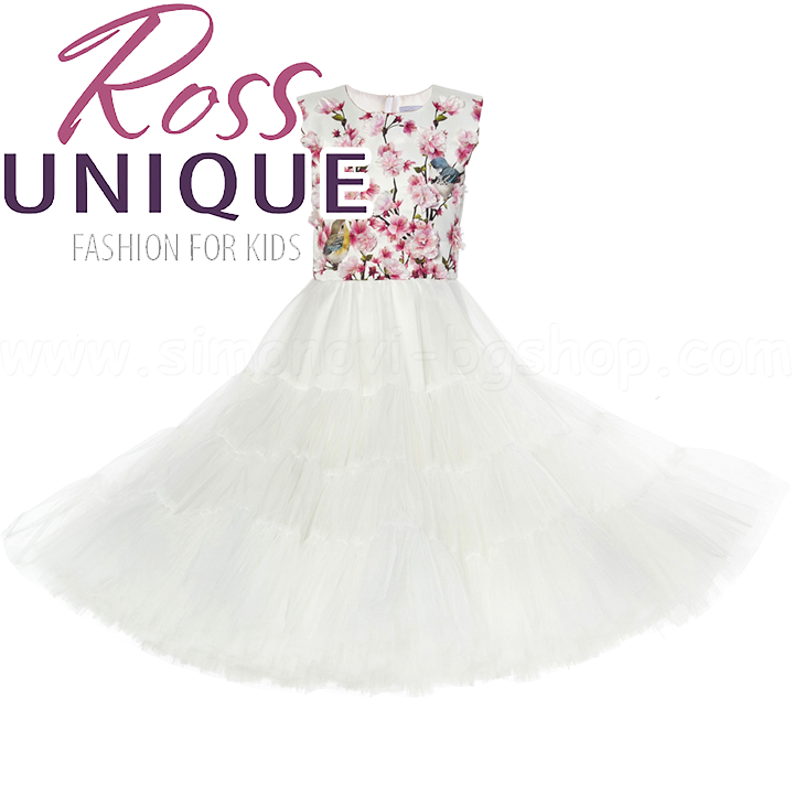 Ross Unique Magnificent dress with 3D flowers and beautiful print