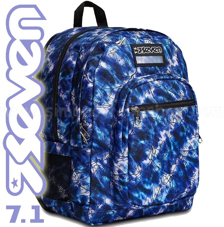 Rucsac școlar ergonomic Seven 7.1 Freethink Blue Print 73521