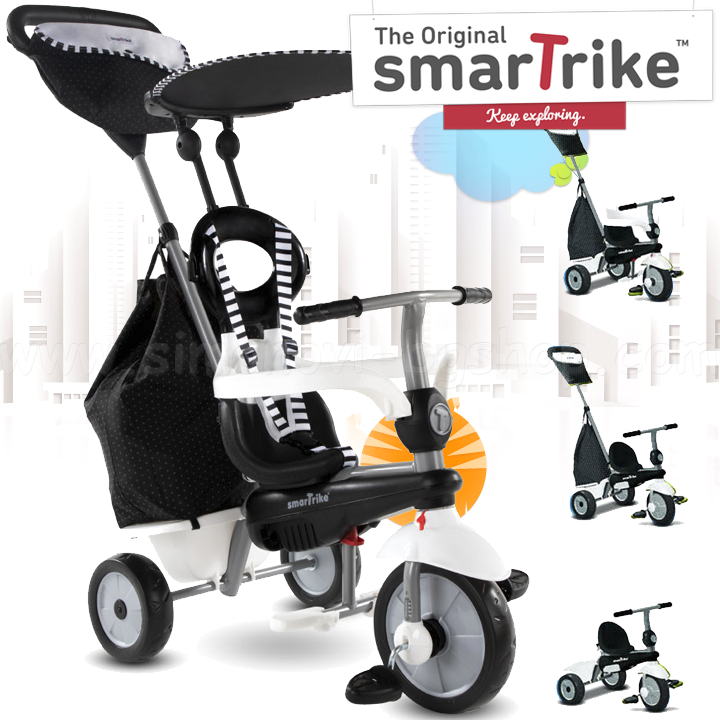 * 2023 Smart Trike Vanilla Plus Children's Trike 4 in 1 Black/White 6654200