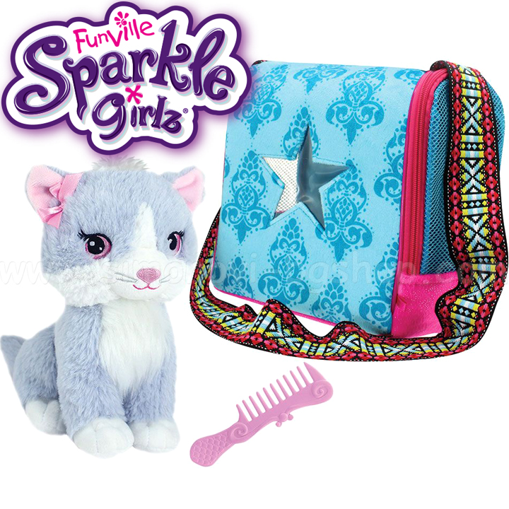 Sparkle Girlz Сиво плюшено коте в чанта 35003 Sparkle Girlz Сиво плюшено коте в чанта 35003
