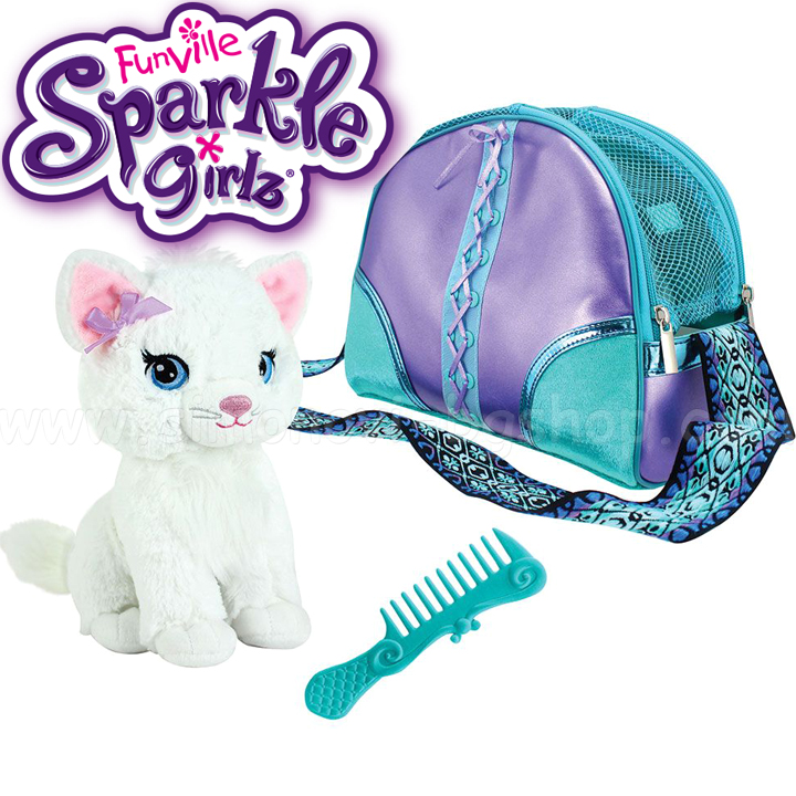 Sparkle Girlz Бяло плюшено коте в чанта 35003 Sparkle Girlz Бяло плюшено коте в чанта 35003