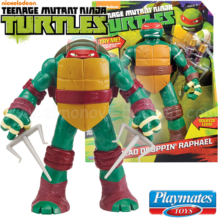 *Ninja Turtles Костенурка нинджа Head Droppin' Raphael с оръжие 91824 *Ninja Turtles Костенурка нинджа Head Droppin' Raphael с оръжие 91824