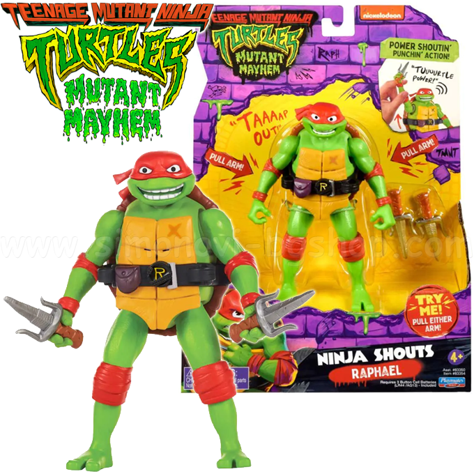 * Ninja Turtles Ninja Turtle figure with sounds "Total Chaos" Raphael 83350