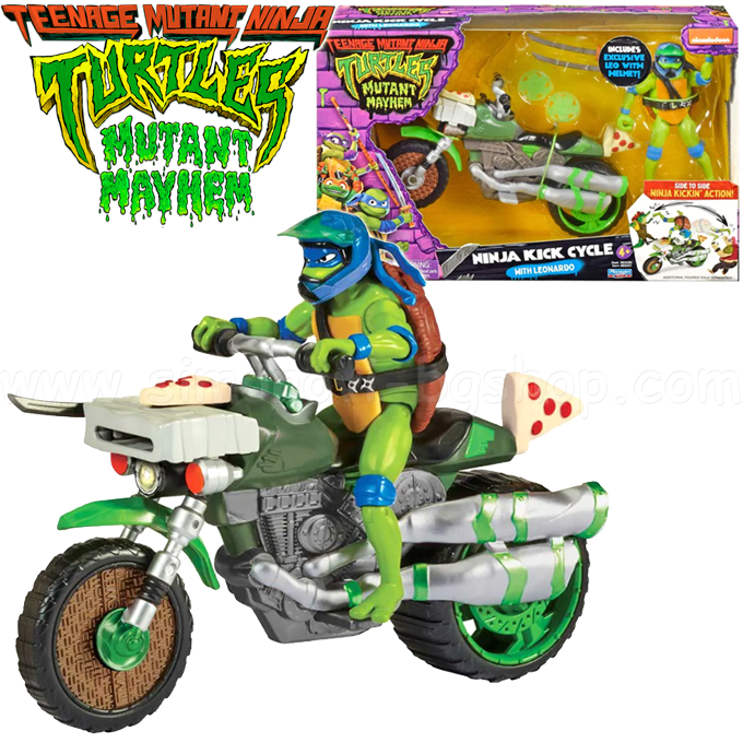 * Ninja Turtles Ninja Kick Cycle 83430 Total Chaos Action Figure Fighting Machin