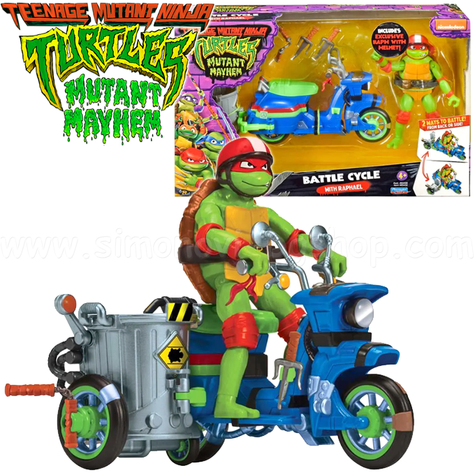 * Ninja Turtles 83430 Total Chaos Action Figure Battle Cycle Raphael 83430