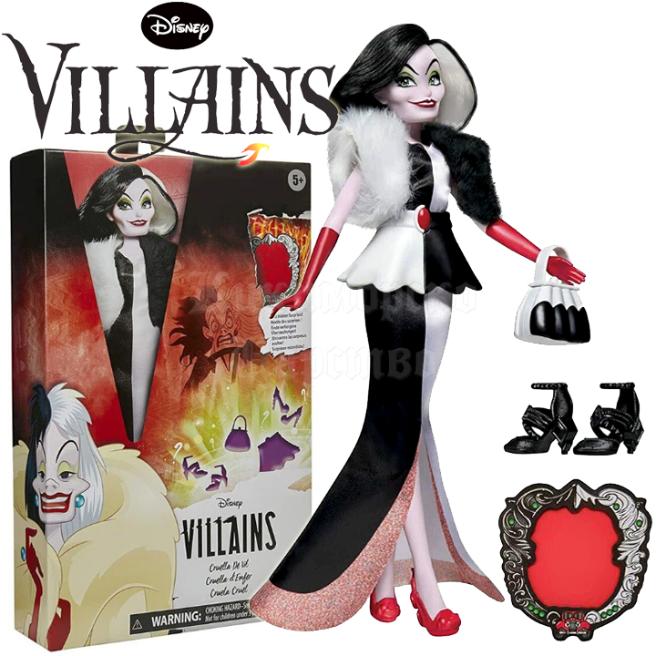 * 2022 Barbie Disney Villains Cruella de Vil Papusa raucanica F4563