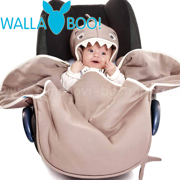 *Wallaboo Бебешко одеяло за повиване Coco Animal Акула Beige *Wallaboo Бебешко одеяло за повиване Coco Animal Акула Beige