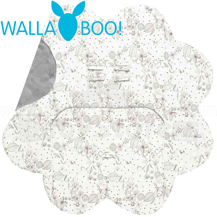 *Wallaboo Бебешко одеяло за повиване Wrap Leaf Grey *Wallaboo Бебешко одеяло за повиване Wrap Leaf Grey